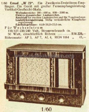 23W ; Emud, Ernst Mästling (ID = 1730350) Radio