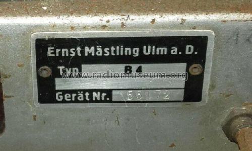 B4; Emud, Ernst Mästling (ID = 2448944) Radio