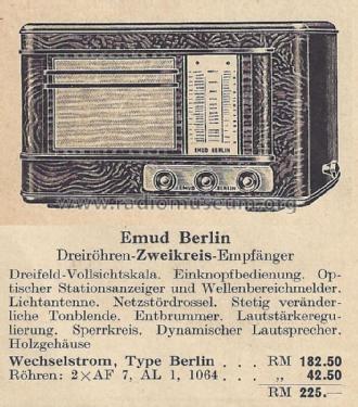 Berlin W; Emud, Ernst Mästling (ID = 1402811) Radio