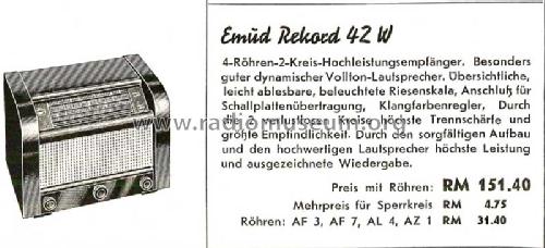 Record 42-W; Emud, Ernst Mästling (ID = 1384779) Radio