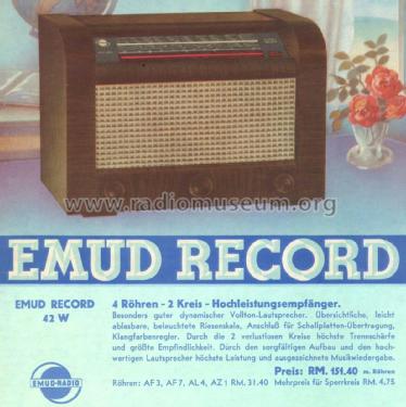 Record 42-W; Emud, Ernst Mästling (ID = 2398724) Radio