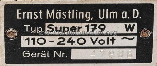 Super 179 W ; Emud, Ernst Mästling (ID = 3080822) Radio
