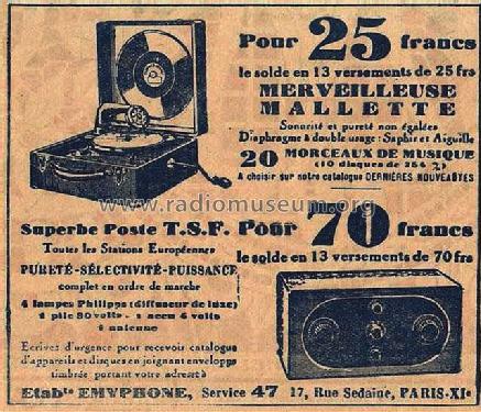 Poste à 4 lampes ; Émyphone - voir (ID = 2675316) Radio