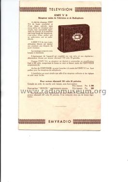Récepteur Mixte de Télévision et de Radiophonie EMY V6; Emyradio, Réné Barth (ID = 2986008) TV-Radio