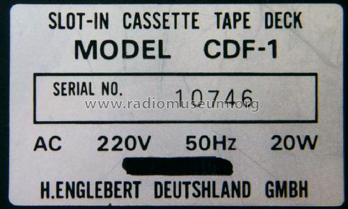 Slot-in Stereo Cassette Tape Deck CDF-1; Englebert; Hamburg (ID = 770431) R-Player