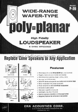 Poly-Planar P-20; ERA Acoustics Corp.; (ID = 1861449) Speaker-P