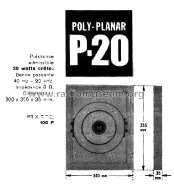 Poly-Planar P-20; ERA Acoustics Corp.; (ID = 1861453) Speaker-P