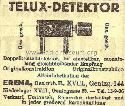 Telux Detektor Reparatur ; Erema, Elektroges. (ID = 1089482) Radio part