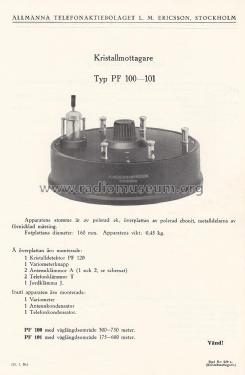 Kristallmottagare / Detektor-Empfänger ; Ericsson L.M., (ID = 2233798) Galena