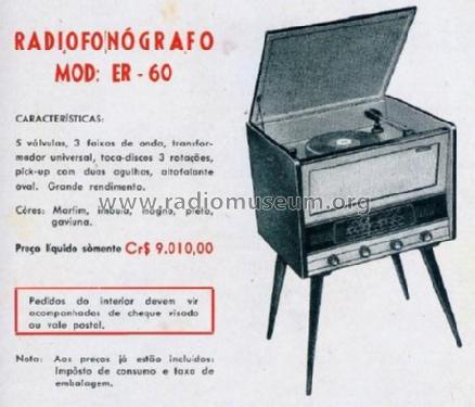 Radiofonógrafo ER-60; Eronson, Comércio e (ID = 1963686) Radio