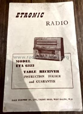 Table Receiver ETA6322; Etronic Brand, Hale (ID = 2929940) Radio