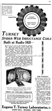 Turney Spider-Web Inductance ; Turney, Eugene T., (ID = 1281496) Radio part