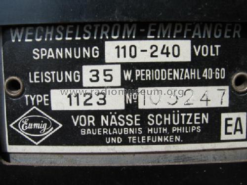 1123; Eumig, Elektrizitäts (ID = 233900) Radio