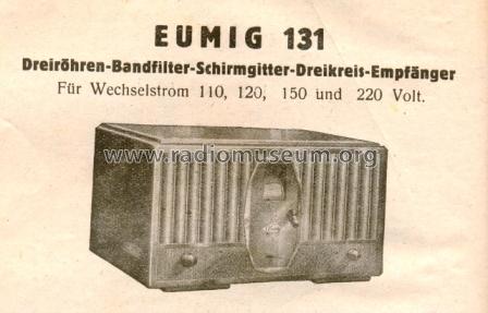 131; Eumig, Elektrizitäts (ID = 462792) Radio