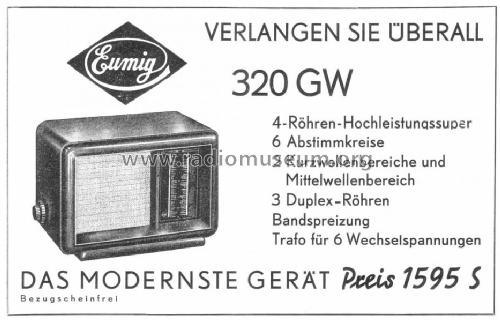 320GW; Eumig, Elektrizitäts (ID = 1178129) Radio