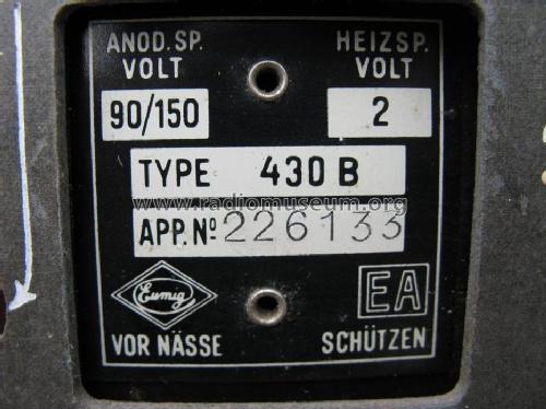 430B; Eumig, Elektrizitäts (ID = 629397) Radio