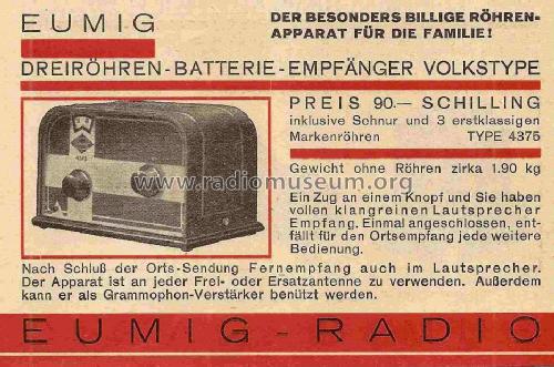 4375; Eumig, Elektrizitäts (ID = 821226) Radio