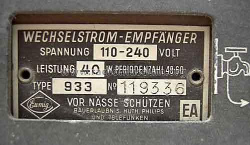 933; Eumig, Elektrizitäts (ID = 671208) Radio