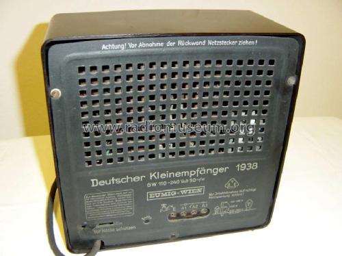 Deutscher Kleinempfänger 1938 DKE 38; Eumig, Elektrizitäts (ID = 148623) Radio