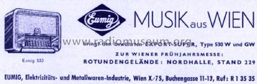 Eumig 530GW Type 1941; Eumig, Elektrizitäts (ID = 1782742) Radio