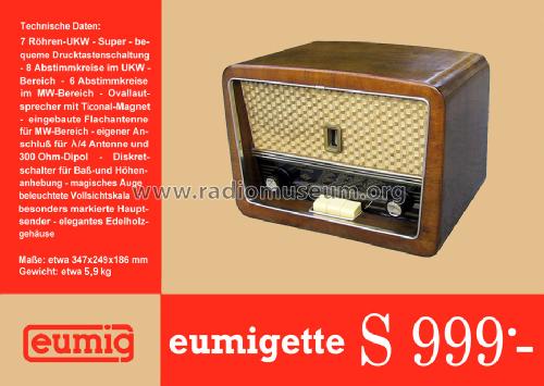 Eumigette 382W ; Eumig, Elektrizitäts (ID = 1069460) Radio