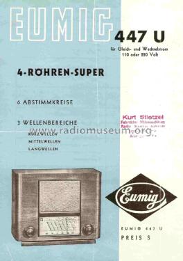 Gemeinschaftssuper 447U; Eumig, Elektrizitäts (ID = 1764154) Radio