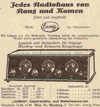 Hartley III 2375; Eumig, Elektrizitäts (ID = 1103373) Radio