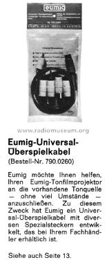 Universal-Überspielkabel 790.0260; Eumig, Elektrizitäts (ID = 1640958) Misc
