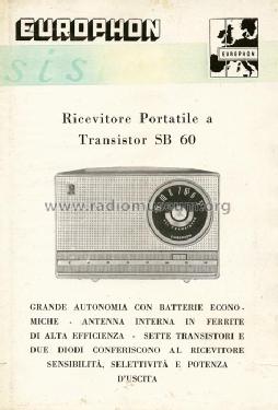 SB60 Transistor; Europhon; Milano (ID = 530419) Radio
