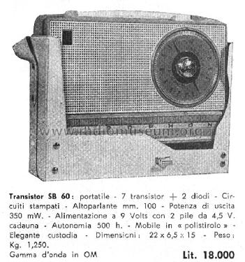 SB60 Transistor; Europhon; Milano (ID = 582078) Radio