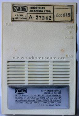 Seis Transistores 6X-615; Evadin Indústrias da (ID = 1035646) Radio