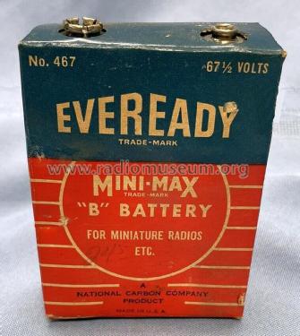 Mini-Max B battery 467; Eveready Ever Ready, (ID = 2818588) Power-S