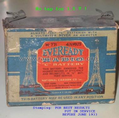 'C' Battery 771; Eveready Ever Ready, (ID = 555212) A-courant
