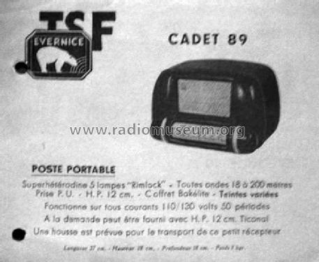 Cadet 89; Evernice marque, (ID = 1956420) Radio