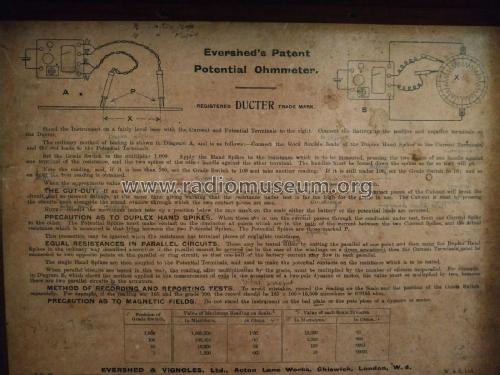 Ducter Micro-Ohm Meter ; Evershed & Vignoles (ID = 2547302) Equipment