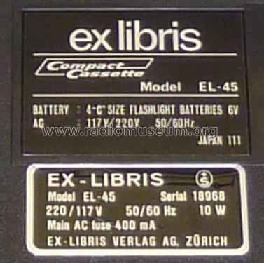 Compact Cassette EL-45; Ex-Libris Verlag; (ID = 1768610) R-Player