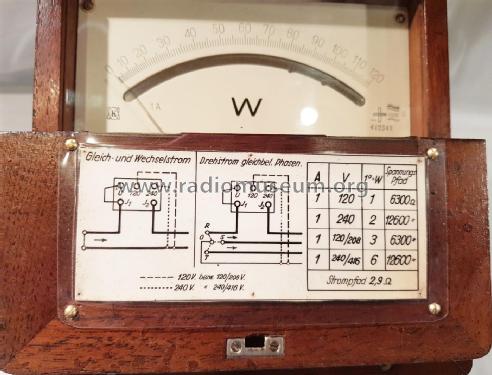 Wattmeter für Gleich- u. Wechselspannung 120 / 240 V, 1 A; Excelsiorwerk; (ID = 2660871) Equipment