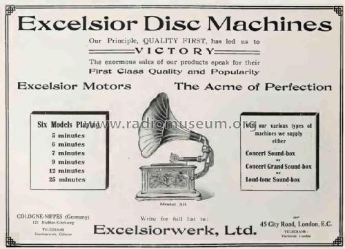 Excelsior Disc Machines Model XII; Excelsiorwerke; Köln (ID = 3023678) TalkingM