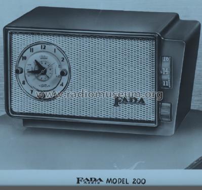 200E Clock Radio Telechron Movement ; Fada Radio & (ID = 1665040) Radio