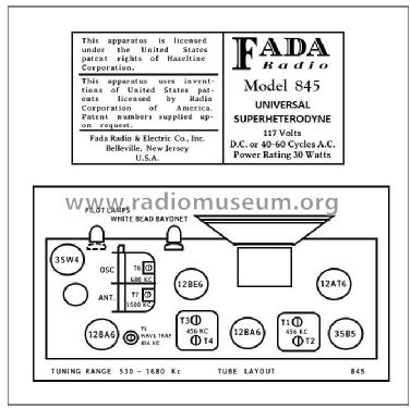 845W 'Cloud' ; Fada Radio & (ID = 2782075) Radio