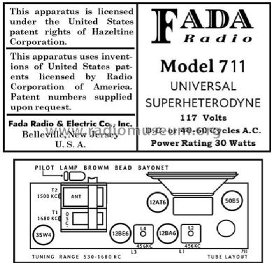 F711 ; Fada Radio & (ID = 2944936) Radio