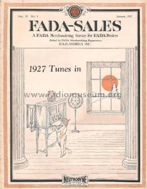 January 1927 FADA-SALES Radio Magazine ; Fada Radio & (ID = 1113511) Paper