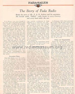 January 1927 FADA-SALES Radio Magazine ; Fada Radio & (ID = 1113519) Paper