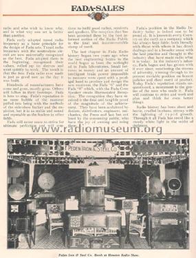 January 1927 FADA-SALES Radio Magazine ; Fada Radio & (ID = 1113521) Paper