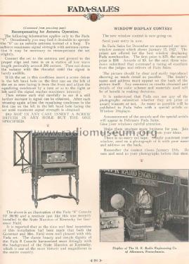 January 1927 FADA-SALES Radio Magazine ; Fada Radio & (ID = 1113527) Paper