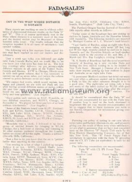 January 1927 FADA-SALES Radio Magazine ; Fada Radio & (ID = 1113528) Paper