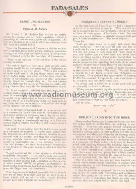 January 1927 FADA-SALES Radio Magazine ; Fada Radio & (ID = 1113529) Paper