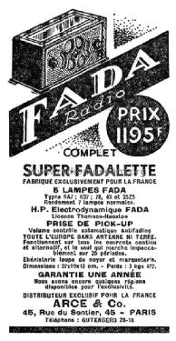 110 Super Fadalette Ch= RT; Fada Radio & (ID = 2109891) Radio