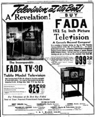 TV-30BM ; Fada Radio & (ID = 1926753) Television