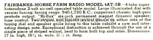 4AT5B Ch= 4A; Fairbanks, Morse & (ID = 1838534) Radio
